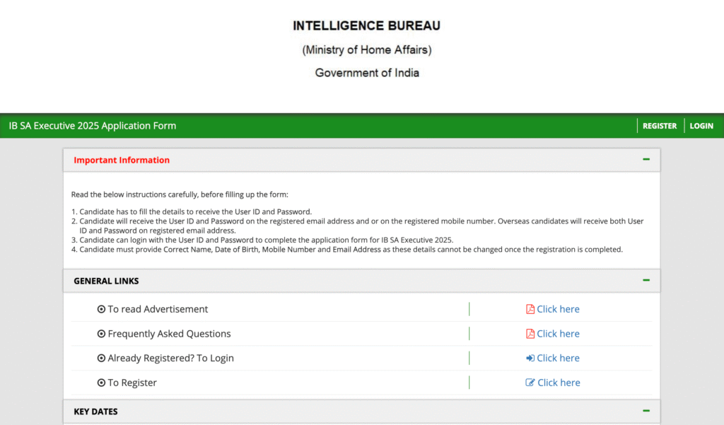 IB Security Assistant Vacancy 2025 Apply Process