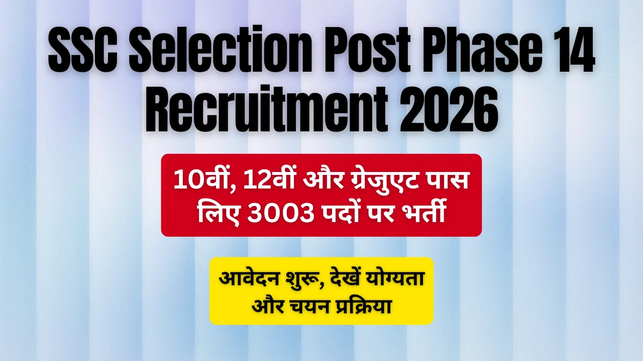 SSC Selection Post Phase 14 Recruitment 2026